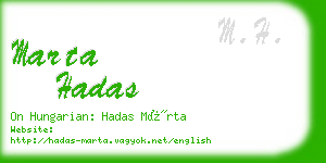 marta hadas business card